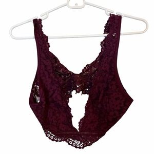 Victoria's Secret Lace Bralette Tank - Burgundy